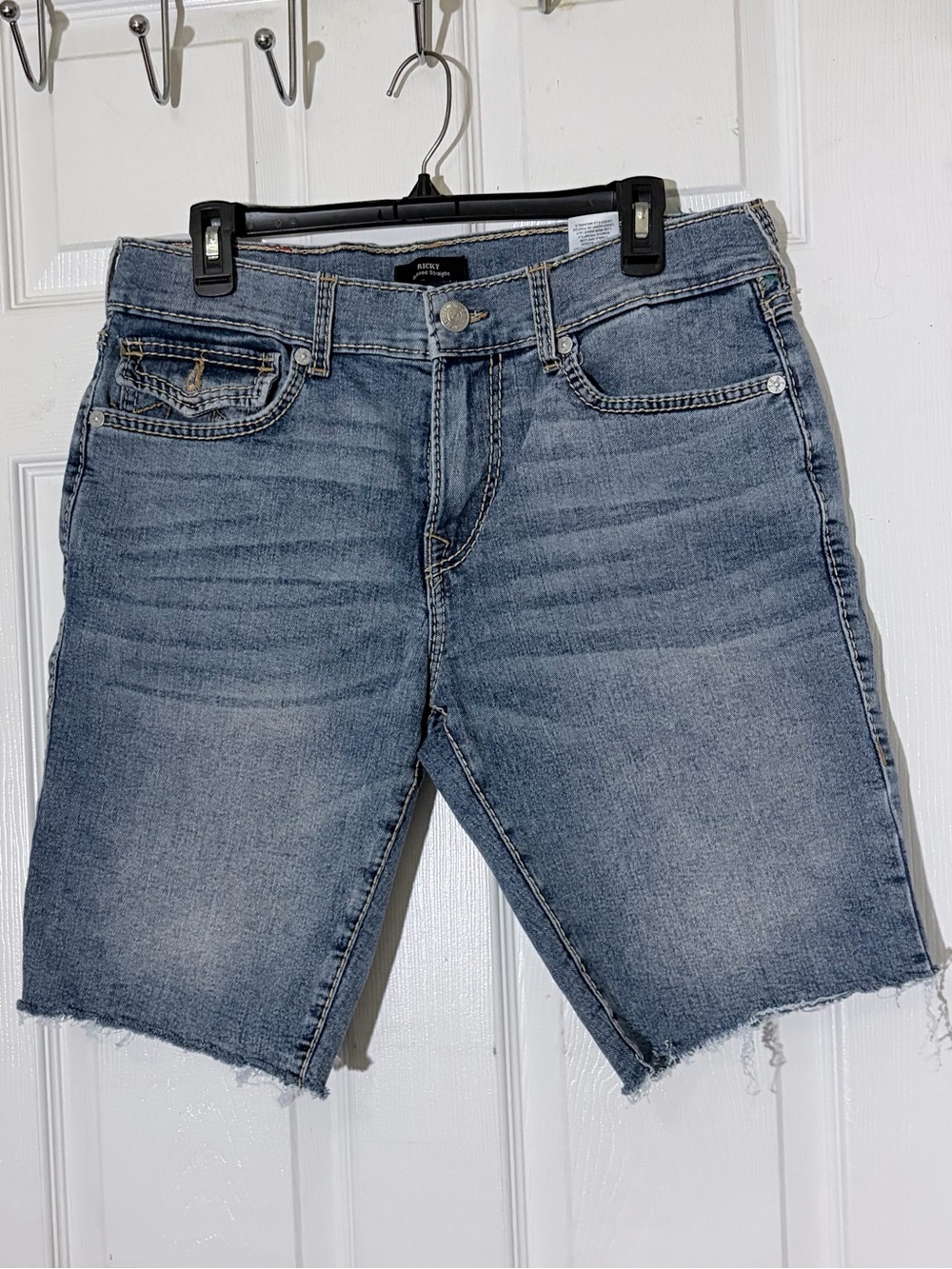 True Religion Ricky Men's Blue Denim Cut-Off Jeans Shorts Sz 32